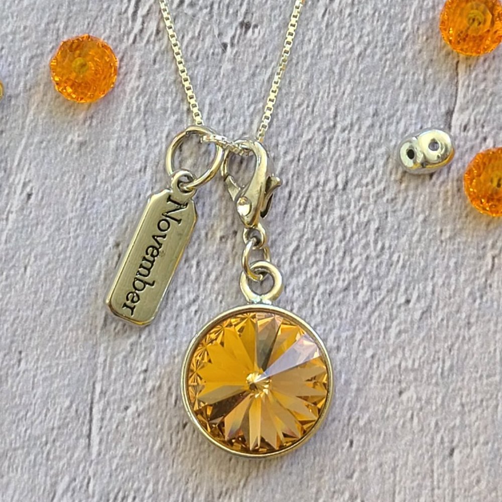 Swarovski® Crystal Topaz Pendant on a Chain